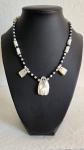 Native-Inspired Black & White Beaded Necklace - Antiques listing in Palo Alto
